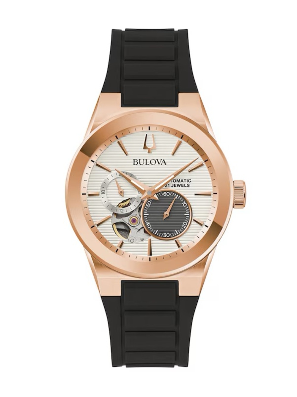Bulova Rose Gold and Black Men's Automatic Watch